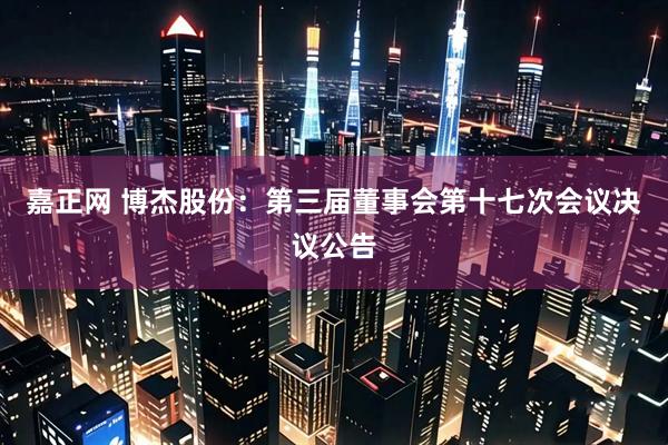 嘉正网 博杰股份：第三届董事会第十七次会议决议公告